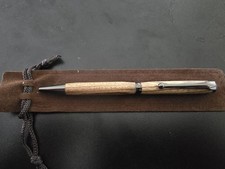 Hand Crafted Zebrano Wood Ballpoint Twist Pen Black Ink - Handmade Wooden