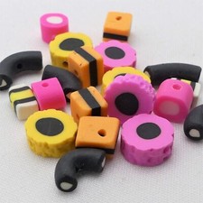 20 Polymer Clay Liquorice  Allsorts Beads Jewellery Making Polymer clay Beads