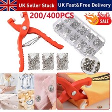 200/400PC Snap Fasteners Set Metal Snap Buttons with Fastener Pliers Tool Kits