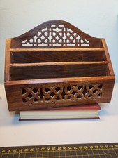 Indian Wood Letter Rack with