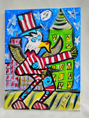 American eagle man folk art - american,