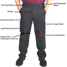 Black Combat Cargo Trousers