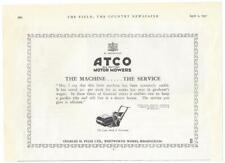 Old 1931 Advert For Atco Motor Mowers - Lawn Mowers.