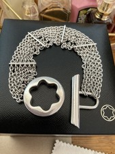 Genuine Montblanc Sterling Silver Strand Bracelet With Original Box