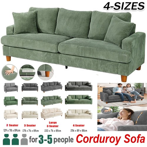 Corduroy sofa seater modern - 3,