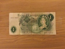 Old British 1960/70 £1 Bank Note
