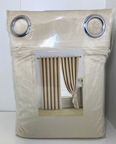Velvet opaque eyelet curtains - velvet,