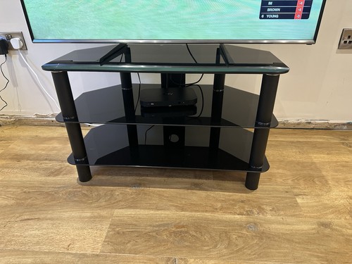 Black glass corner stand - tv,