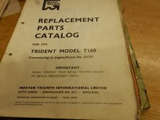 NORTON,TRIUMPH REPLACEMENT PARTS CATAKOG FOR 1975 TRIDENT MODEL T160