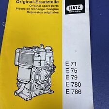 Hatz DIESEL ENGINE PARTS Book E71 E75 E79 E780 E786 == SAME DAY DISPATCH