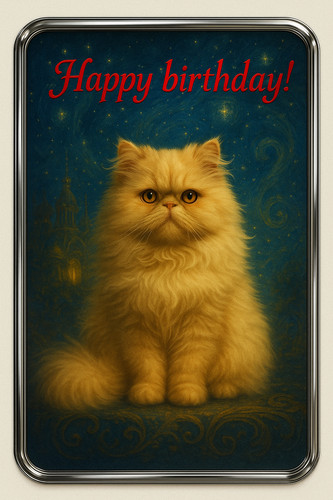 Persian cat birthday card - birthday,