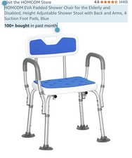 HOMCOM EVA Padded Shower Chair