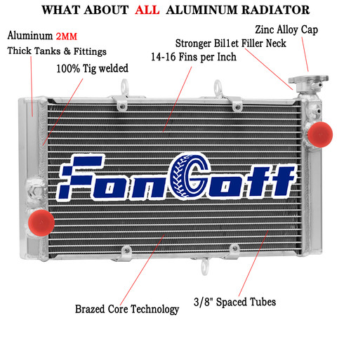 2row aluminium radiator - aluminium, for