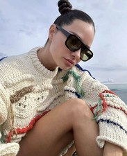 Zara Textured Knit Sweater With Embroidery Multicolour L 0234/105 NO RETURNS