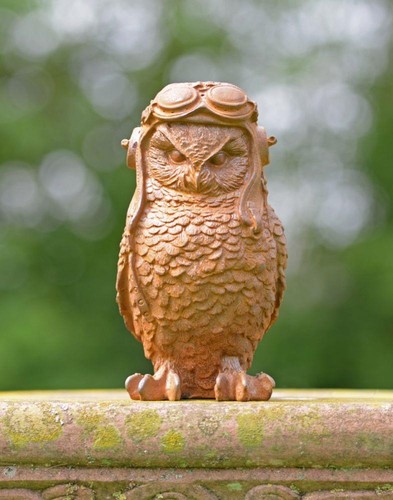 Rustic cast iron pilot owl - cast, "pilot