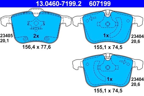 Disc brake pad set - ate, fits
