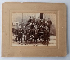 Fire Brigade with horse drawn appliance, c1890s - Old Photo