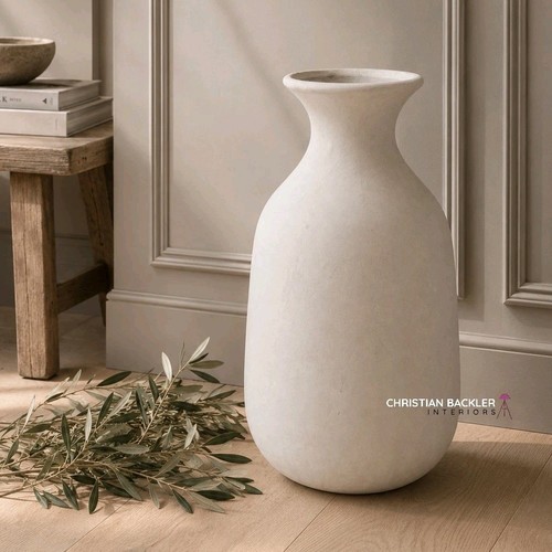 Large rustic vase matt white - matt,