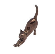 STRETCHING CAT ORNAMENT BRONZE