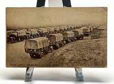 1918 WW1 Overseas Post Card Soldiers Mail Free Military Trucks Buy Bonds