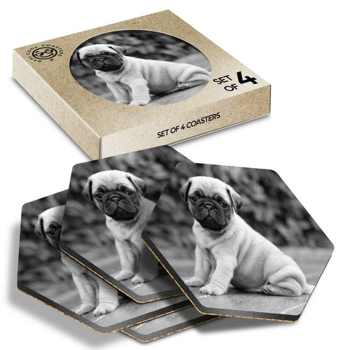 Hexagon coasters bw - x,