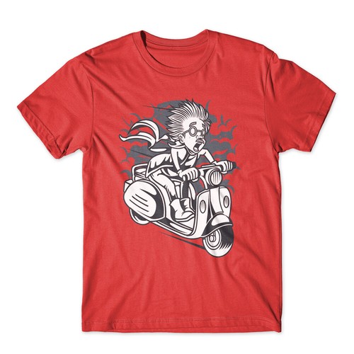 Mad scientist scooter - scientist, t-shirt