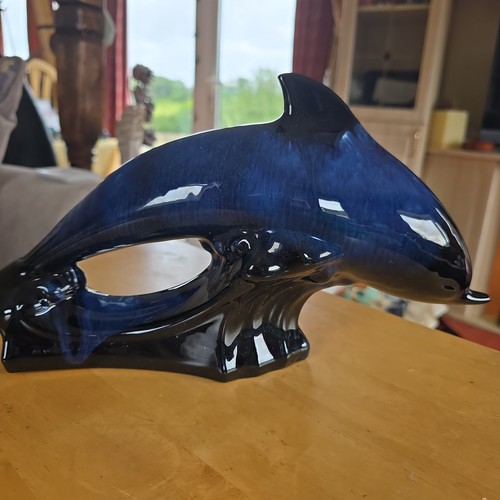 Blue mountain pottery dolphin - blue,