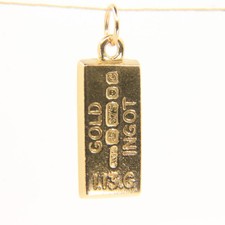 Vintage 9ct Gold Hallmarked Ingot Pendant Solid Gold Collectable