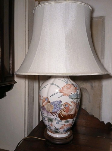 Vintage chinese lamp - on, wooden