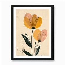 Mesa Flower Market Boho Minimalist  Framed Wall Art Poster Canvas Print Picture