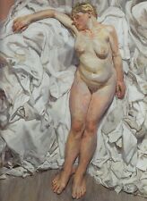 Standing by the Rags Lucian Freud print in 11 x 14 inch mount SUPERB