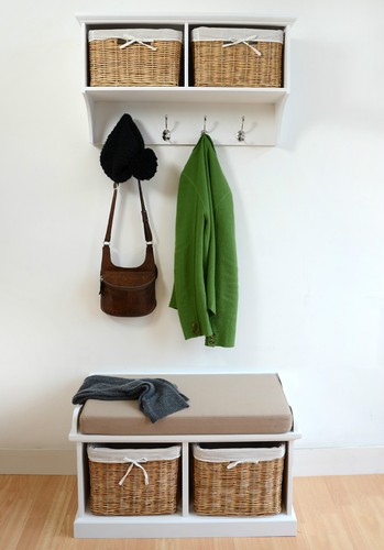 White hallway shelf with - white,