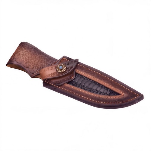Leather knife sheath for belt - leather,
