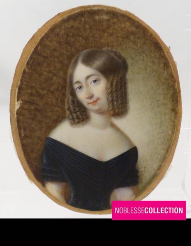 Antique french lady portrait - french,