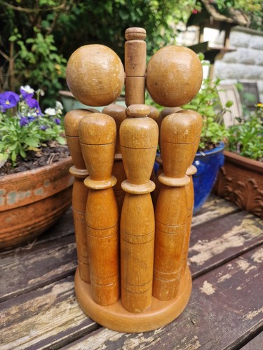 Vintage nine pin wooden - pin,