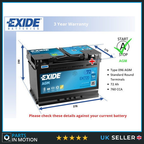 Car battery ek720 - ek720, exide