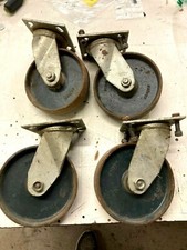Set of 4  Colson Casters 6" X 1.5" Swivel Cast Iron 