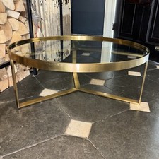 MADE.com Round Coffee Table, Brushed Brass and Glass New RRP £449
