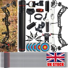 30-70lbs Compound Bow Kit for Adult Hunting Adjustable Archery Arrows Target RH