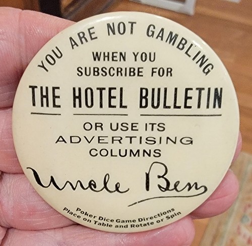 Hotel bulletin poker - bulletin, dice