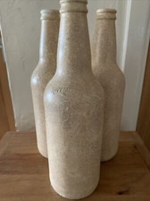 Crackle Glazed Painted Bottles Ready For Decorating Set Of Three