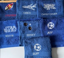 Personalised BOYS names ROYALface flannel /cloth £3.50  inc p&p