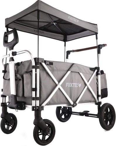 Grey seater folding stroller - 2-seater,