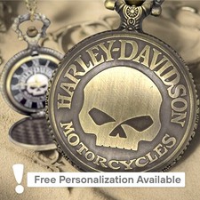 Harley Davidson Pocket Watch - Motorcycle Rider Gift for Bikers Vintage Look 