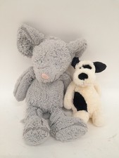 Jellycat Bundle: Bashful Black & Cream Puppy and Retired Bashful Mouse - RARE