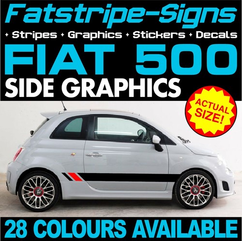 Fits fiat 500 stripes - fiat, graphics