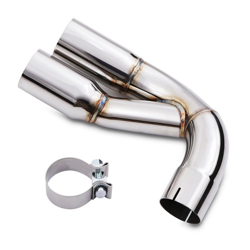 Stainless twin dual exhaust - stainless,