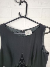 Dusk by Frank Usher Black Sleeveless Zip Back Dress Size UK 14 #CEG GA-1326