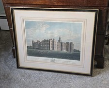 Stunning Large Antique Engraving Hatfield House Hertfordshire 1815