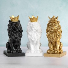 Sitting Lion with Gold Crown